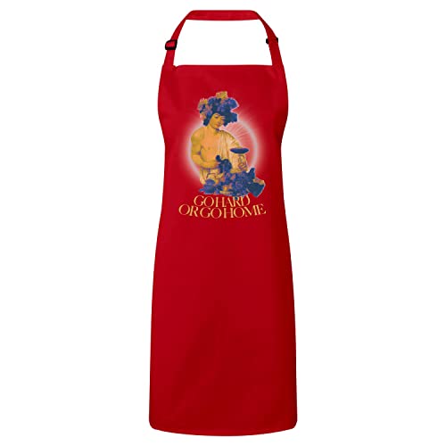 Tablier de cuisine rouge premium imperméable et protecteur collage rétro
