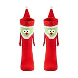 TRURENDI Christmas Hand in Hand Socks Funny Xmas Magnetic Holding Hands Socks Christmas Novelty Socks Parent-child(Child, 3-12 Years)