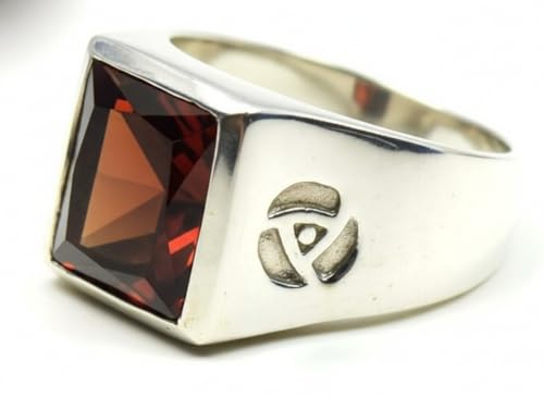 Image of Choose Your Color Mens Bold Ring 925 Sterling Silver Gemstone Wedding Engagement Statement Ring Birthstone Solitaire Jewellery Ring Sizes 4, 5, 6, 7, 8, 9, 10, 11, 12, 13,