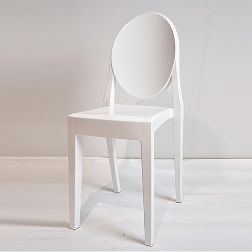 Silla de comedor de resina transparente con respaldo de cristal Diseño moderno para cocina, comedor, dormitorio y dormitorio de invitados