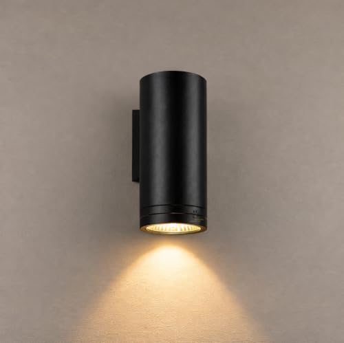 Image of Mufasa 16 Watts Down Light Outdoor Cylinder LED Bulkhead Waterproof IP65 Exterior Wall Light Fixture (Warm White,Aluminium)