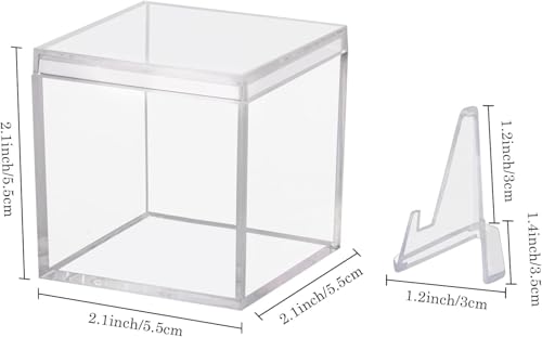 Image of 6 Pack Championship Ring Display Case Clear Acrylic Display Case Mini Baseball Softball Ring Holder Single Ring Display Box Stand 1 Slot Ring Hole Storage Box Gift for Sports Fans, 2.16 Inch