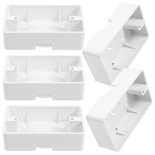 Homoyoyo 5pcs Surface Mount Outlet Box, Surface Mount Electrical Outlet Box, Surface Mount Electrical Box Plastic Electrical Box Insulation Box for Home Electrical Box Extender White Wall Socket Boxes -  490186VJW3D