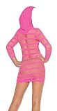 Hotspot Women's 3/4 Sleeve Cupless Hooded Mini Dress Neon Pink