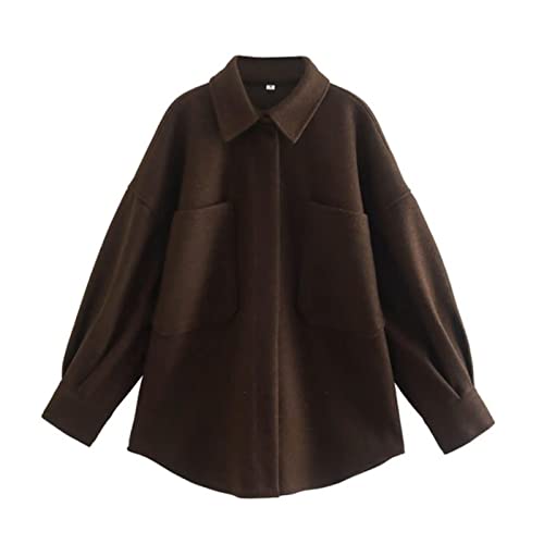 Haut chic femme style vintage boutons et grandes poches d'automne