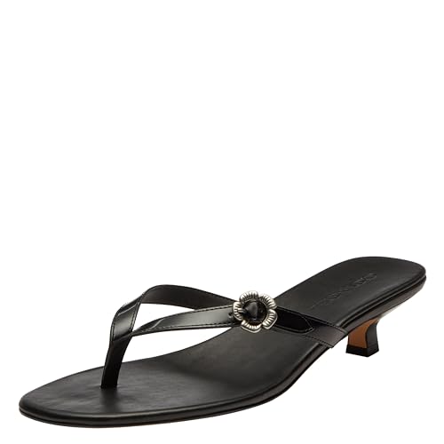 COACH Tea Rose Leather Kitten Heel Thong