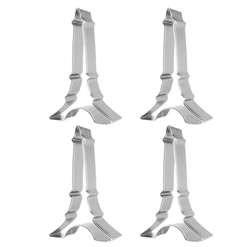 Baluue Stampi per Biscotti in Acciaio Inox a Forma di Torre Eiffel 4 Pezzi Tagliafrutta e Dolci Antiruggine per Cucina e Pasticceria Accessori per Preparazioni Creative e Sformatura