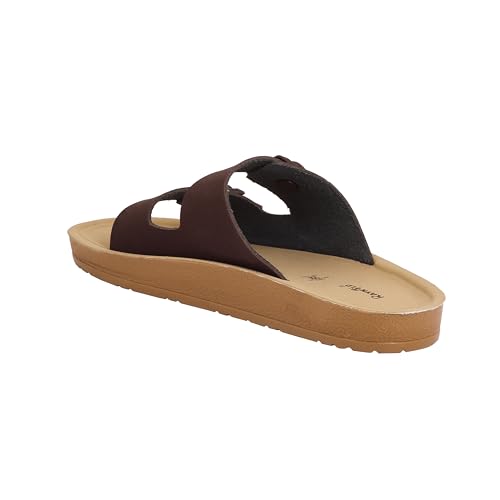 STYVORA Men's Dual-Strap Slip-On Sandals, Brown - Image 8
