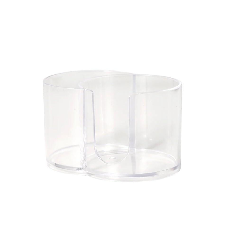 Lianxibag Transparent Makeup Round Pad Holder Cotton Swabs Storage Box Desktop Organizer Make Up Sponges Container(Transparent)