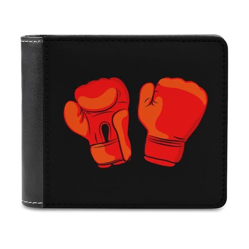 Red Boxing Gloves Slim Bifold Wallets Fashion Credit Card Holder Wallet Unisex Purse Travel