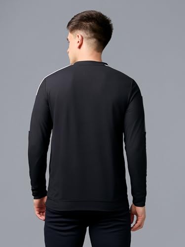 Image of TECHNOSPORT Men's Colorblock Full Sleeve T-Shirt MATPIQ Quick Dry Slim Fit Round Neck Sports Tee for Gym Casual Layering Wear UPF50+ Anti Odour
