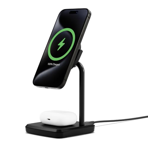 Chargebase - Supporto Magnetico Di Ricarica Wireless 2 In 1, Compatibile Con Qi2, Nero