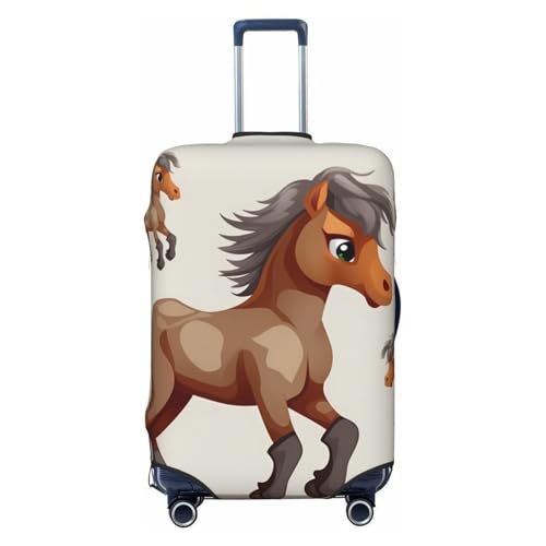 Travel Luggage Cover Cute Horse Suitcase Protector Anti-Scratch Washable Baggage Covers Elastic Suitcase Cover Tsa Approved Baggage Protector Fit 18-32 Inch Luggage