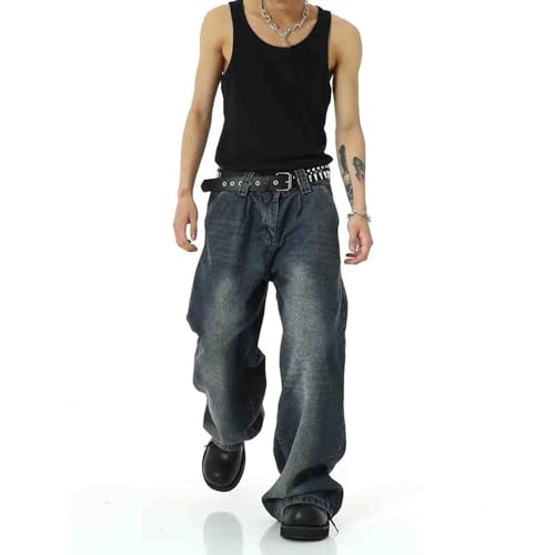 2k Jeans Men's Straight Leg Jeans Men's Jeans Loose Jeans Gothic Hip-hop Jeans2