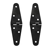 JchEnye 2 Cerniere ovali Nere in Pizzo d'ulivo, Cerniere in Metallo Nero Cerniere per mobili Pesanti per Porte in Legno, Porte da Giardino, Porte per mobili, Cassette degli Attrezzi