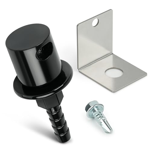 Fuel Tank Vent Roll Over Valve with Bracket Kit Remote Mount Rollover Check Valve 19-174 For Holley Sniper EFI Upgrade 5/16 Hose Barb (Black)