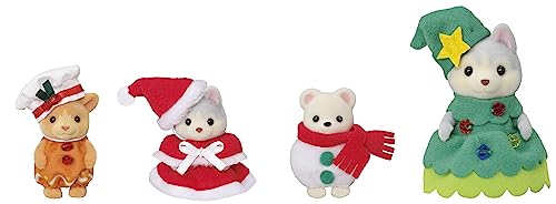 Sylvanian Families 5710 Happy Christmas Friends - Dollhouse Playsets, Brown, 3.07 inches