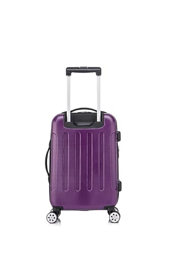 Image of Rockland London Hardside Spinner Wheel Luggage Set, Purple, Carry-On 20-Inch and Tote 14-Inch (F1902-PURPLE)