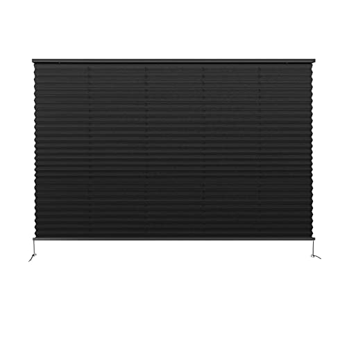 Image of Dulepax RV Pleated Shades - 50 inch W x 32 inch L Black RV Window Blinds for Camper, Travel Trailers and Motorhome Windows