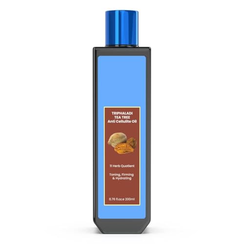 Anti Cellulite Body Massage Oil – 200ml | with Ginger, Triphala & Tea Tree Essential Oil | Ayurvedic Plant-Based Body Oil for Skin Firming & Deep Hydration | for Women & Men | 11 Herbs