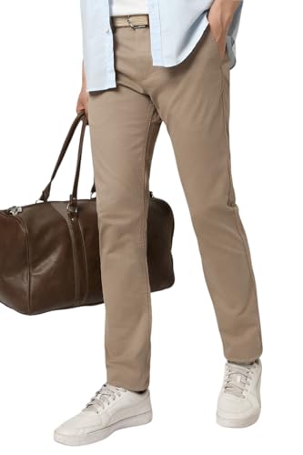 Image of Peter England Men's Skinny Fit Mid Rise Premium Casual Trouser Chinos