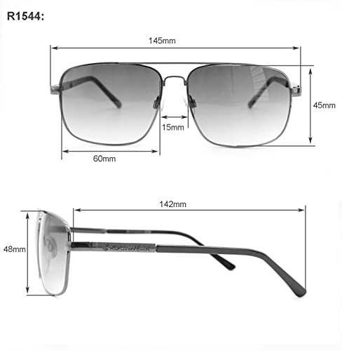 Rocawear Mens Semi-Rimless Rectangular Metal Sunglasses4