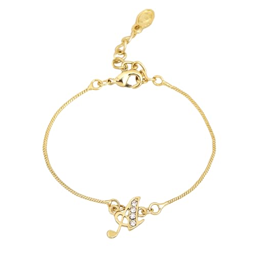 Estele Jewellery Bracelet For Women Gold Plated Initial A Letter Charm Bracelet with White Crystals for Men & Women-102118-YBWE BR (B0B4WDY2XW) Amazon Price History, Amazon Price Tracker
