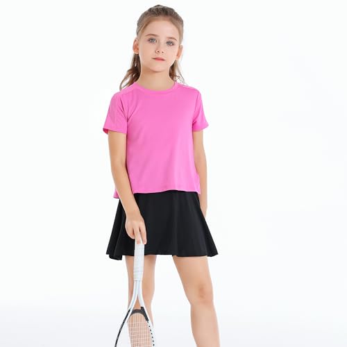 Image of Girls' 2-in-1 Flowy Butterfly Shorts with Pockets - Athletic Dance & Running Shorts for Ages 5-13