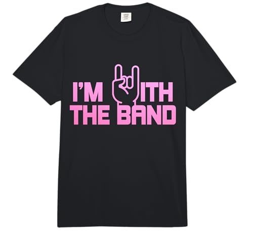 I'm with The Band Rock Music Guitarist Drummer Girlfriend Comfort Colors Adult Heavyweight T-Shirt