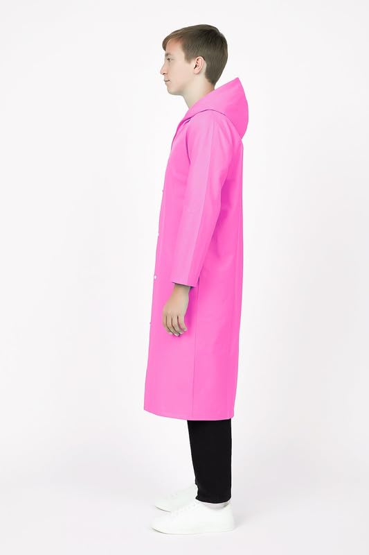 Image of Kids School Raincoat for Boys & Girls | PVC Lightweight Hooded Long Rainwear with Pockets | Suitable for School