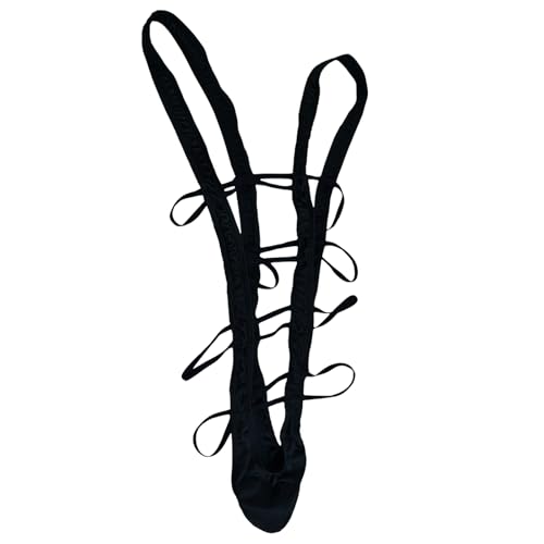 Men's Sexy Sissy Clothes Swimsuit Jumpsuit Black Jock Straps Deep V Bikini Bodysuit Elastic Thongs Underwear Lingerie3