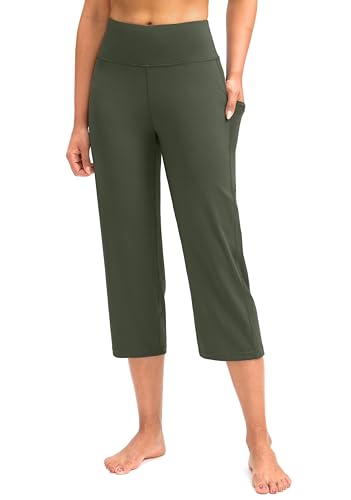 Image of G Gradual Capri Pants for Women High Waist Workout Yoga Pants with Pockets Tummy Control Leggings Crop Straight
