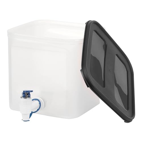 Image of Cutting EDGE 4.5 Liters Plastic Dispenser Jar with Tap,Water Pitcher for Juice,Drinks & Beverages at Home & Kitchen,Picnic,Office,Square Shape Container & Wide Mouth Allow Easy Filling (Black Lid)