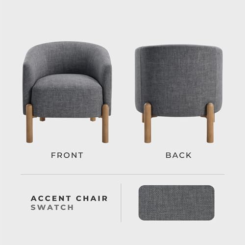 Sillón Moderno Tapizado Gris miniatura 4