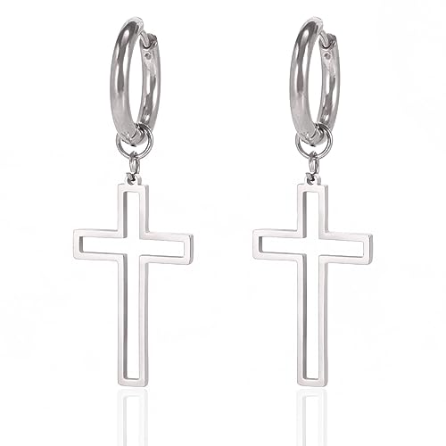 Aretes de cruz Ankh de acero inoxidable un regalo religioso con significado
