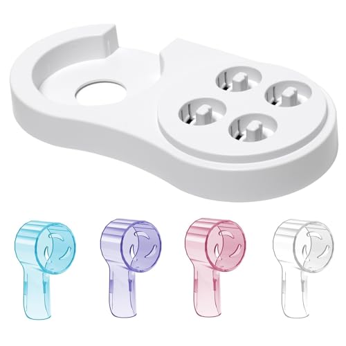 Toothbrush Head Covers & Toothbrush Holder for Oral B & iO Series Multicolor and White