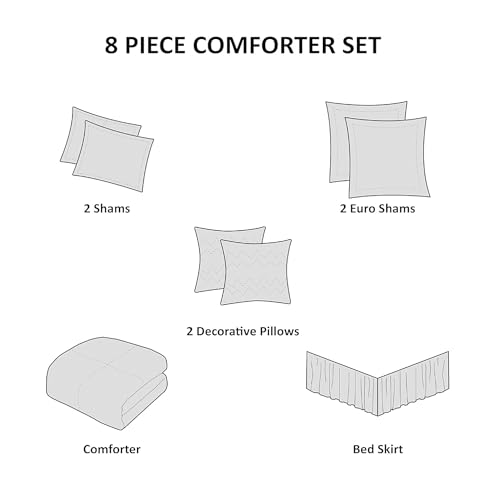 Madison Park Floral Cotton Shabby Chic Comforter Set, 8PC Queen Bedding Set - image 6