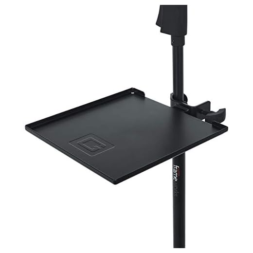 Gator Frameworks Microphone Stand Clamp-On Utility Shelf; 9" x 9" Surface Area with 10 pound Weight Capacity (GFW-SHELF0909)