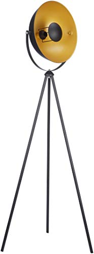 Preisvergleich Produktbild Reality Leuchten Chewy R40181032 Stehleuchte, Metall, Schwarz Matt / Goldfarbig