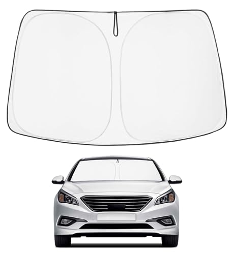 Image of Proadsy 2026 Upgrade Front Windshield Sun Shade Foldable Sunshade Protector Custom Fit 2015-2019 Sonata Sedan Accessories