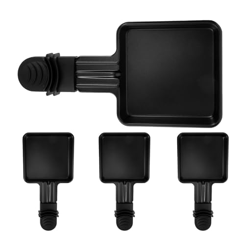Homoyoyo 4 pièces Poêles à Raclette Carrées Acier Inoxydable Mini Poêlons Fondoir Fromage Antiadhésives et Résistantes à Haute Température pour...