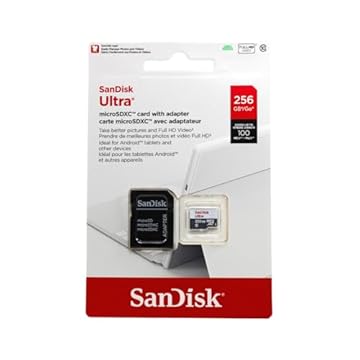 Cartão de Memória SanDisk Micro SD 256GB UHS-I Classe 10 com Adaptador - SDSQUNR-256G-GN6TA