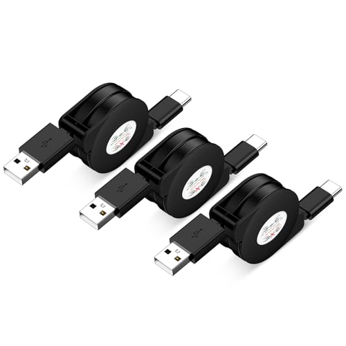 3Pack Car Carplay Cable Fast Charging 3.3FT Retractable USB Type C Android Charger Cord for iPhone 16 15,Samsung Galaxy A16/A15/S24 Ultra/A35/Z Fold6/A54,Pixel 9 Pro XL 8a,Moto Edge 2024 Razr 50 Ultra