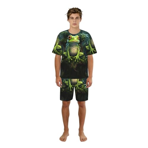 Pyjama 2 pièces homme grenouille de la paix en ensemble d'été léger