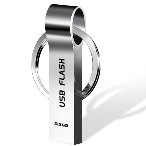 Vicylif USB Flash Drive 512GB Waterproof USB Stick 3.0 Metal Flash Drive Mini Memory Stick Portable Thumb Drive for Data Transfer between Computers Laptops and PCs