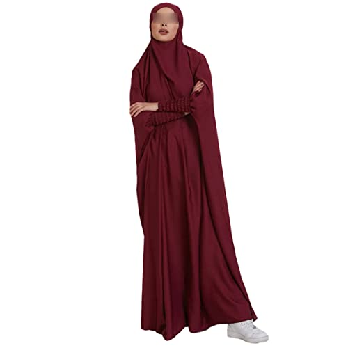 Abaya chemisier à manches longues fini les vêtements de prière glissants