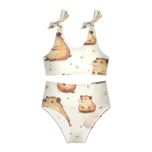 Capybara Guinea Pig Dragonfly Girls Tankini Swimsuit Kids Bikini Sets 2 Pcs Bathing Suit 3T3