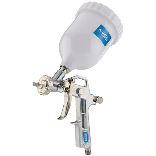 Draper Gravity Feed Air Spray Gun | 500ml Spray Paint Gun Air Compressor | Adjustable Air Flow | 92971 Silver