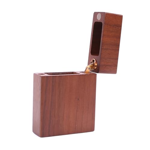 BESPORTBLE Wooden Guitar Picks Storage Box Compact Acoustic Guitar Pick Holder Durable Walnut Plectrum Case for Easy Travel and Organization present for Musicians