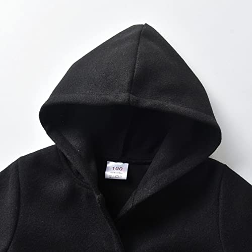 Toddler Girls Winter Long Sleeve Warm Woollen Hooded Coat Jacket Belt Solid Color for Clothes for Girls Size 7 to 83